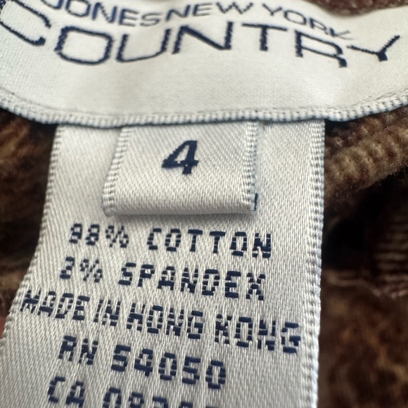 Retro Stunning PatternJones New York Country Brown Floral Velvet Pants | Size 4 - Picture 7 of 8